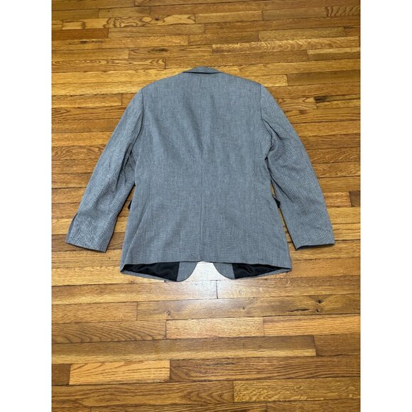 H&M Men's Blazer Jacket Size 44R Gray Cotton Herringbone 2 Button Sport Coat - Picture 6 of 6